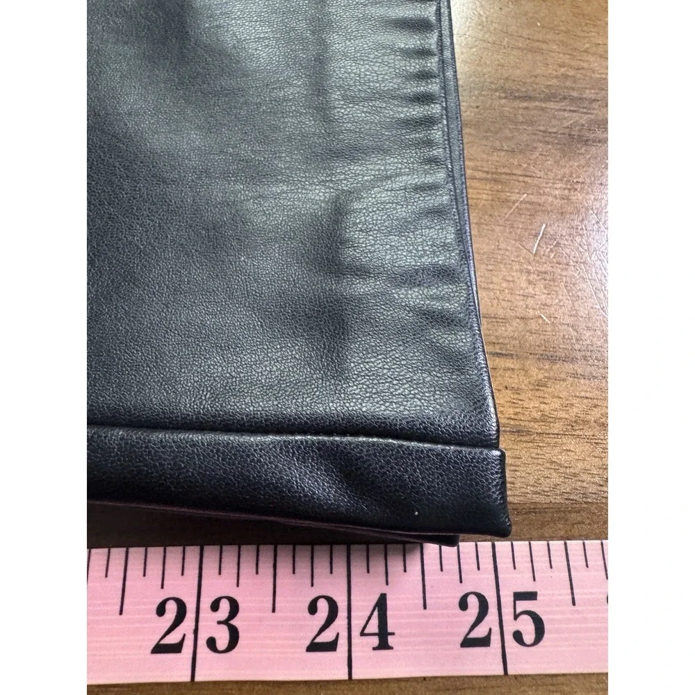 Women Faux Leather Pants Large High Rise Crop Flare Pull On Stretch Comfort Chic